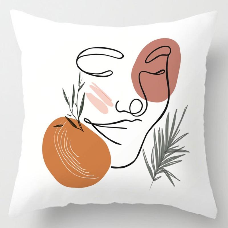 Square Pillow Cushion Living Room Sofa Pillow Simple Character Pillow Case Bedroom Window Sill Bay Window