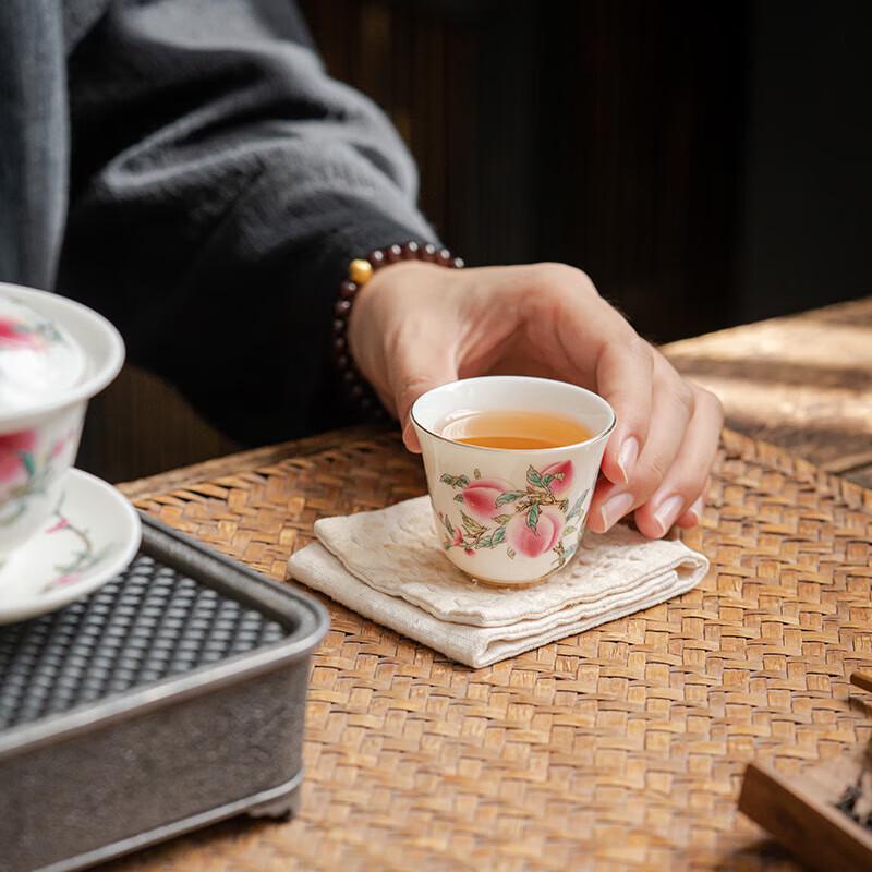 Chaxun Dehua White Porcelain Nine Peaches Teacup