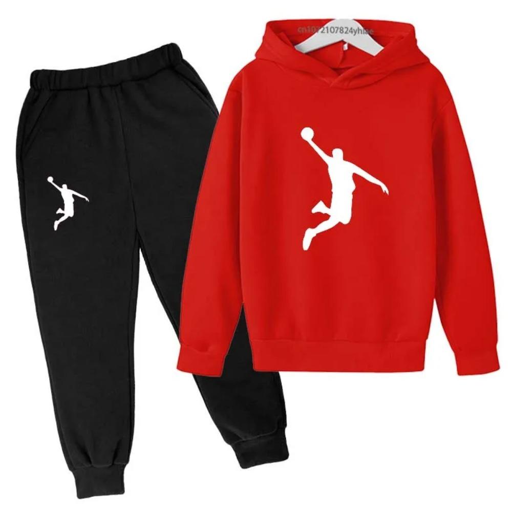 

Kids Casual Autumn Spring 2pcs Hoodie+Pants Letter Print Tracksuits 2-13 Years Boys Girls Simple Outfits Children Clothes Sets 150