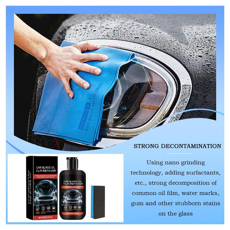 100g Glass Oil Film Removal Cream Auto Windshield Water Stain Remover With Sponge Auto Care Tool For Car Windshield Shower Door