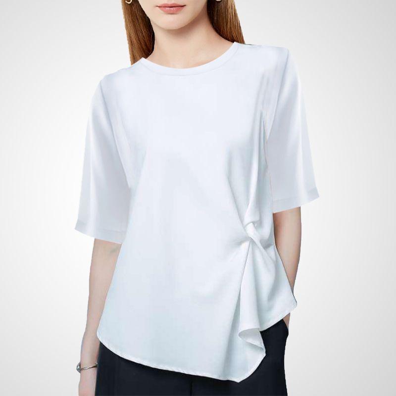 

Женский белый асимметричный свободный шикарный вязаный хлопок White- 2XL