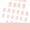 Short Round Nude & White Gradient Press-On Nails