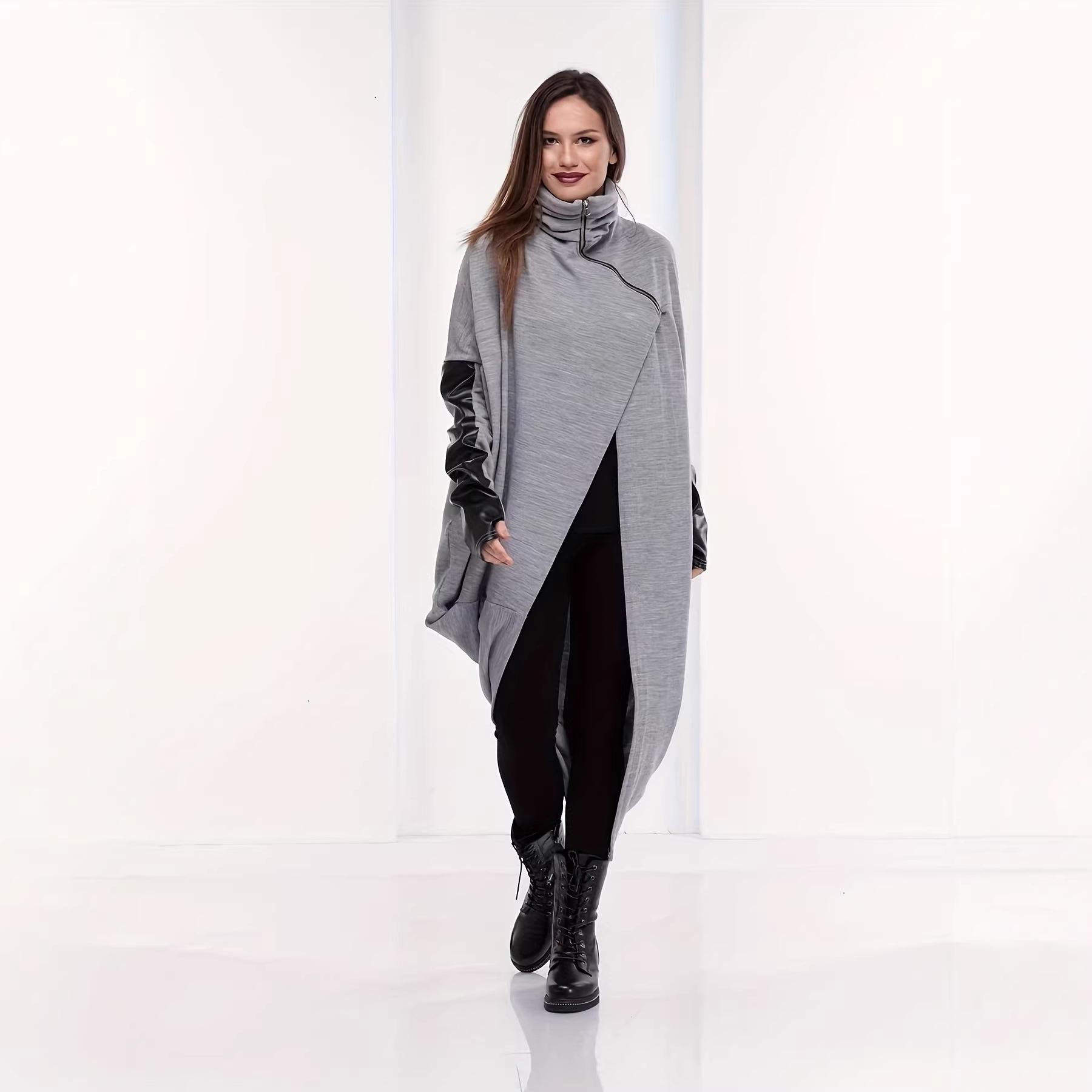 

Stylish Plus-Size Long Coat: Perfect for Commuting & Outings 2XL серебряный