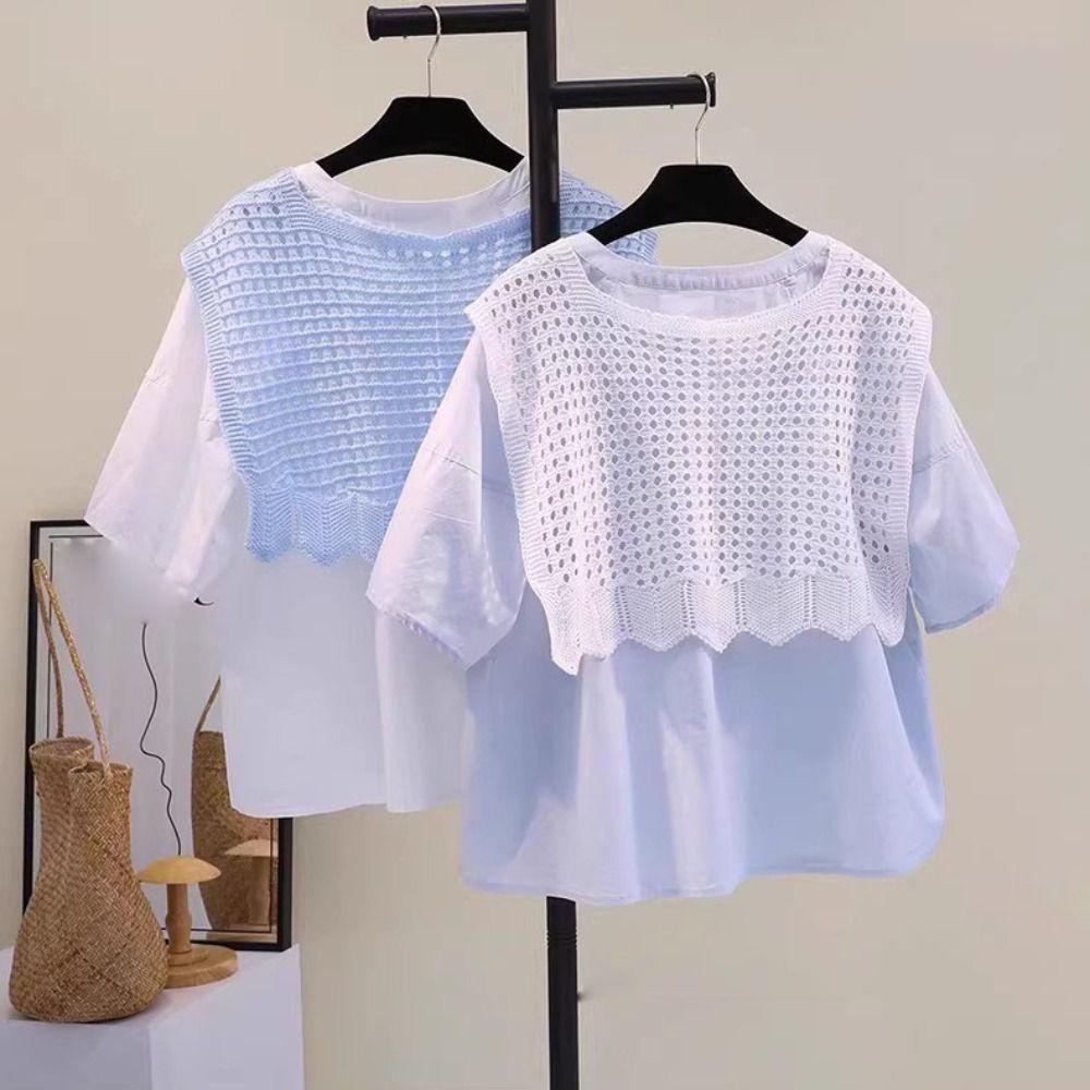 Cape Fake Collar White Hip Scarf Elegant Knitted Shawl  Daily