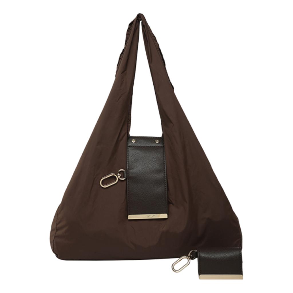 PU Leather Foldable Tote Bag with Key Ring Keychain Tote Handbag Large Capacity Collapsible Travel Storage Bag for Daily Errands