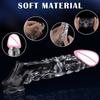 8.6 Inch Clear Cock Ring Extender Reusable Penis Sleeve with Vibrator Penis Ring Soft Dick Enlarger for Couples Reusable Condoms