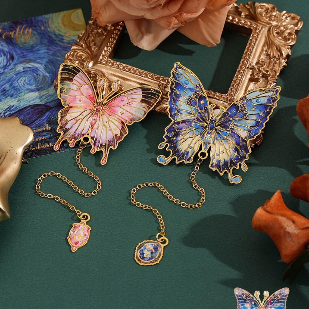 Chinese style Metal Bookmark Pendant Book Page Clip Retro Butterfly Bookmark  Teacher