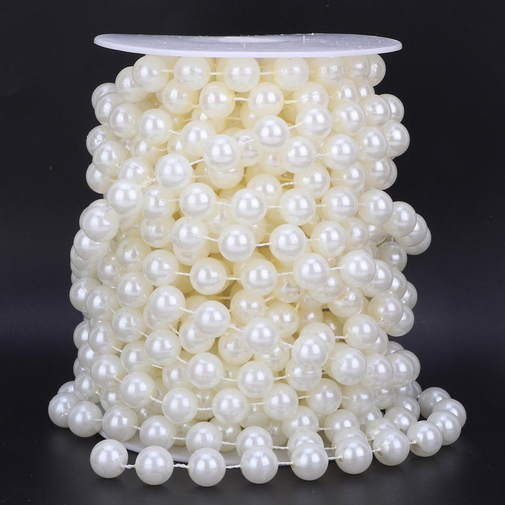 White Imitation Pearl Garland 12 MM Faux Pearl Garland Pearl Connecting Beads DIY Crafts бежевый