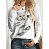 Fashion Women's Crew Neck Long Sleeve 3D Casual Color Printing Casual Short Sleeve Crew Neck T-Shirt