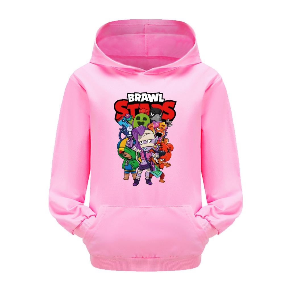 Unique Costume 4094 Kinderen Jongens Meisjes Brawl Stars Bedrukt Casual Zak Lange Mouwen Hoodies 130cm roze