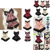 Luxurious Women Lingerie Silk Lace Robe Dress Babydoll Nightdress Sleepwear Set