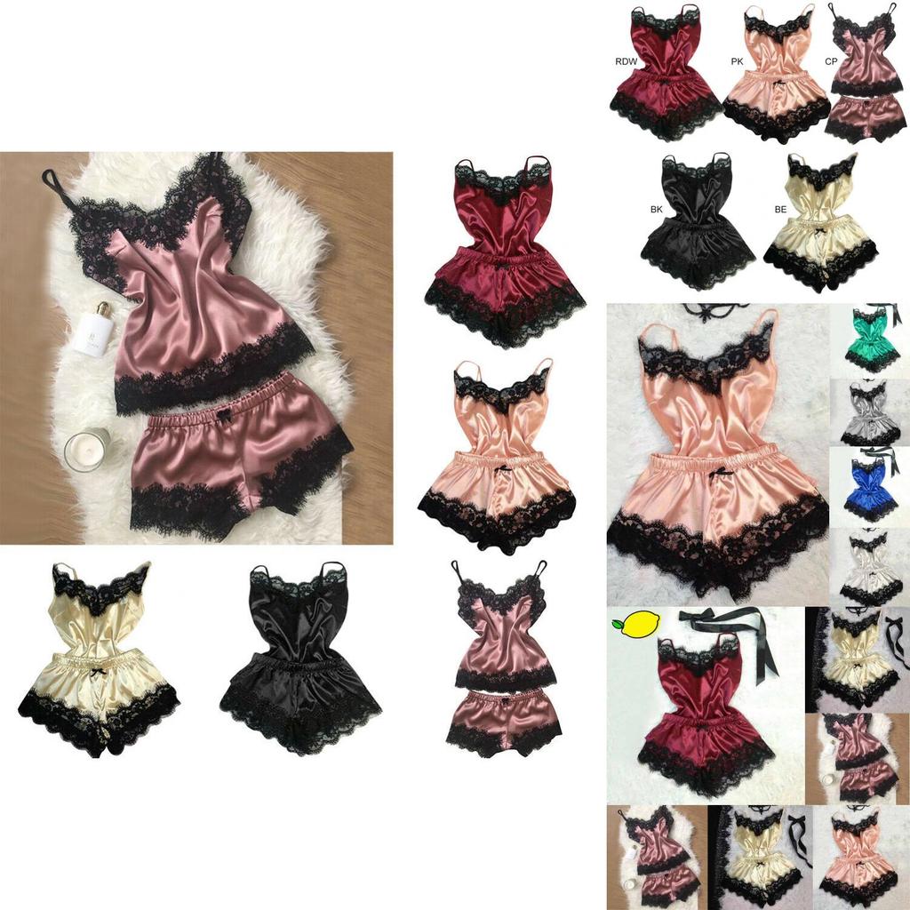 Luxurious Women Lingerie Silk Lace Robe Dress Babydoll Nightdress Sleepwear Set