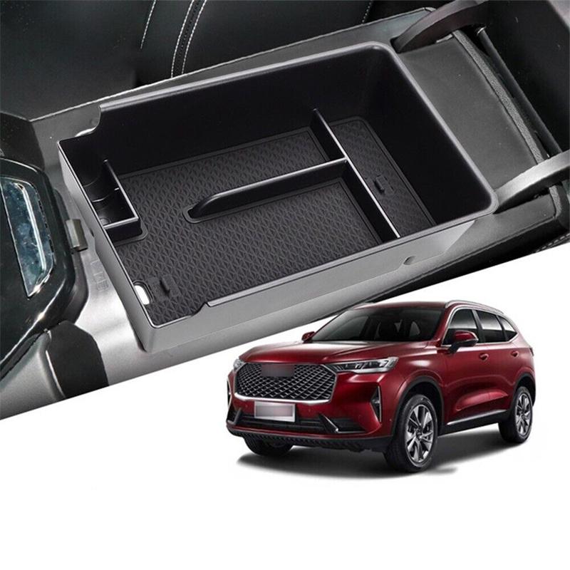 Caixa de armazenamento de apoio de braço central automotivo preto, recipiente, bandeja de luvas para Haval H6 2021 - 2024, acessórios de reforma de interior de plástico