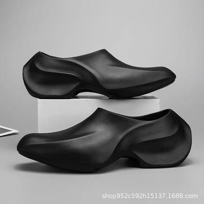 Fashionable Casual Soft Bottom EVA Slippers For Men Spring Summer Hollow Out One Step Lazy Shoes Low Top Casual Slippers