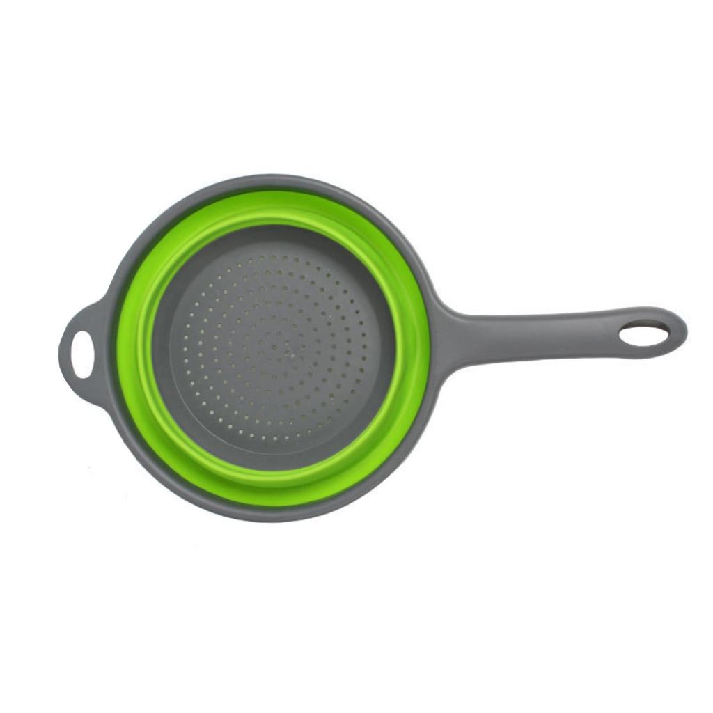 Fruit Vegetable Washing Strainer Folding Silicone Basket With Handle