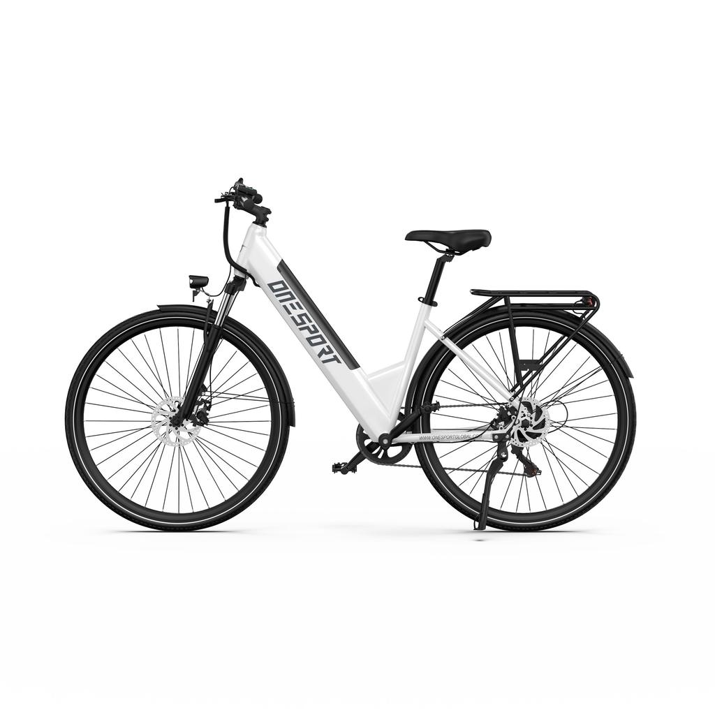 ONESPORT OT12 City Commuter E-Bike for Adults 250W 36V13Ah & Up To 25km/h & 700C Tires Road E-Bike, Front Fork & Disc Brakes Step-Thru E-Bike