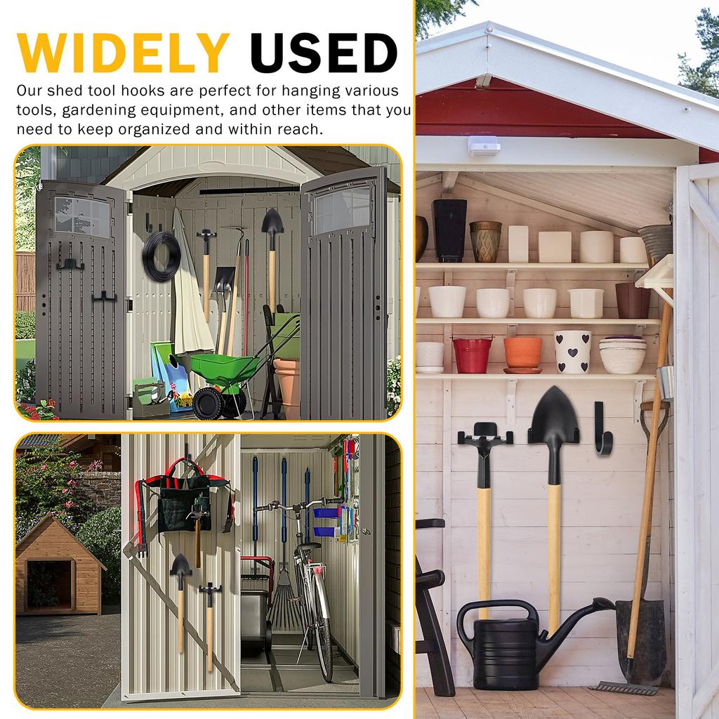6Pcs Garage Storage Hooks Tool Hanger ABS Storage Shed Tool Hooks for Home Storage