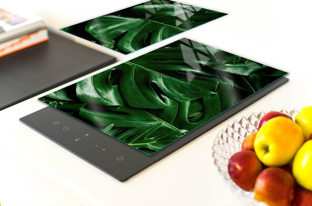 SZKLANA PŁYTA OCHRONNA DO KUCHNI 65x52 MONSTERA