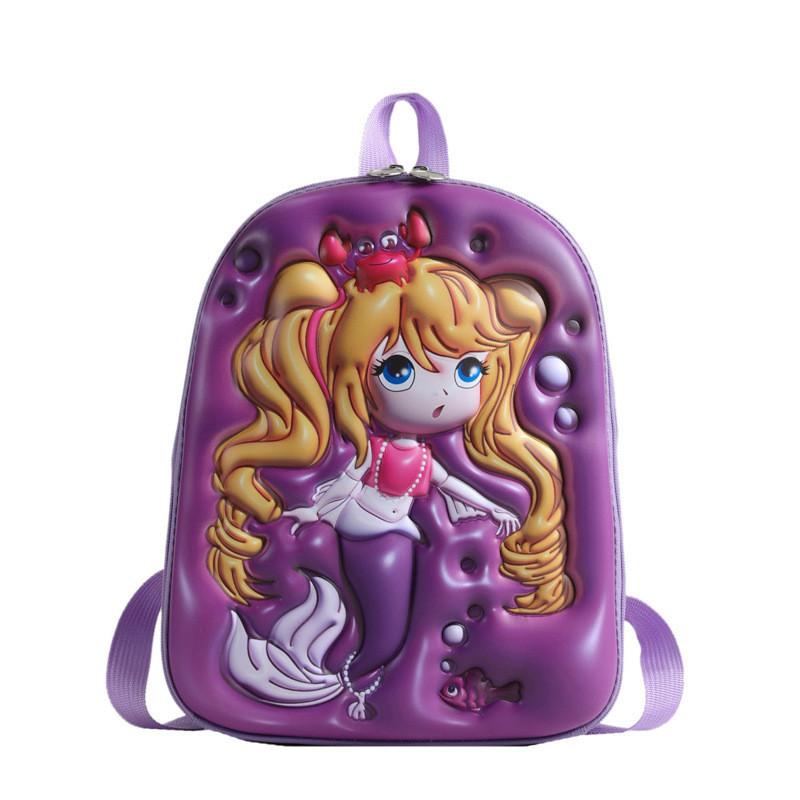 Lightweight Oxford Cloth Student Backpack For 3-4 Grade With Cute Cartoon Prints