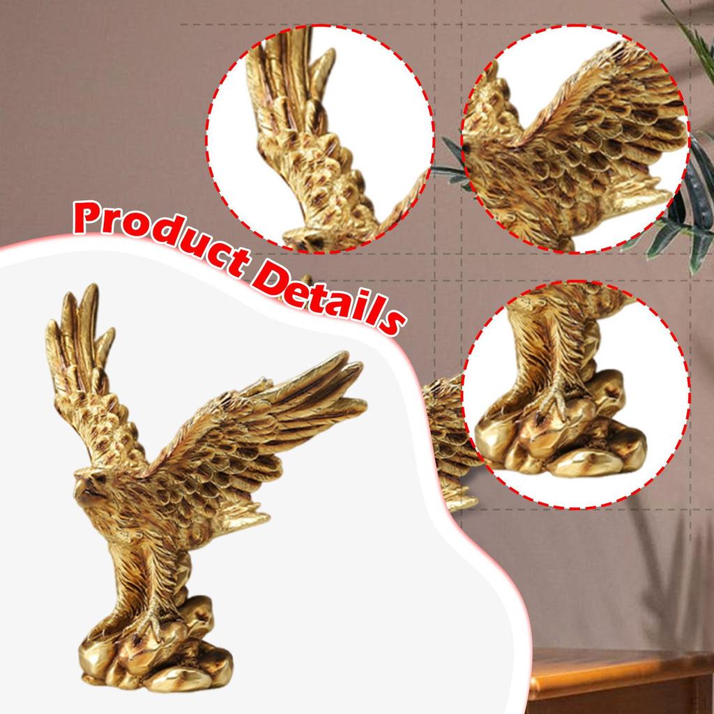 Eagle Statue Resin Figurine Animal Sculpture Crafts Gift Decoration Ornament Gold for Office Desktop
