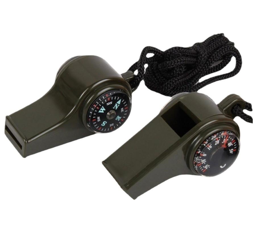 3 In 1 Emergency Safety Whistle Loud Survival Whistle Multi Functions with Mini Compass for Outdoor Hiking Camping Boating