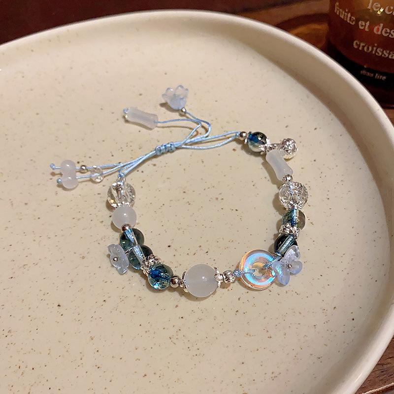 Vintage Beaded Butterfly Pendant Bracelets for Women New Trendy Crystal Handmade Beads Adjustable Bracelet Jewelry Accessories