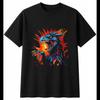 Psychedelic Cockatrice Candlelit Fantasy Mens T-Shirt Black 100% Cotton Printed