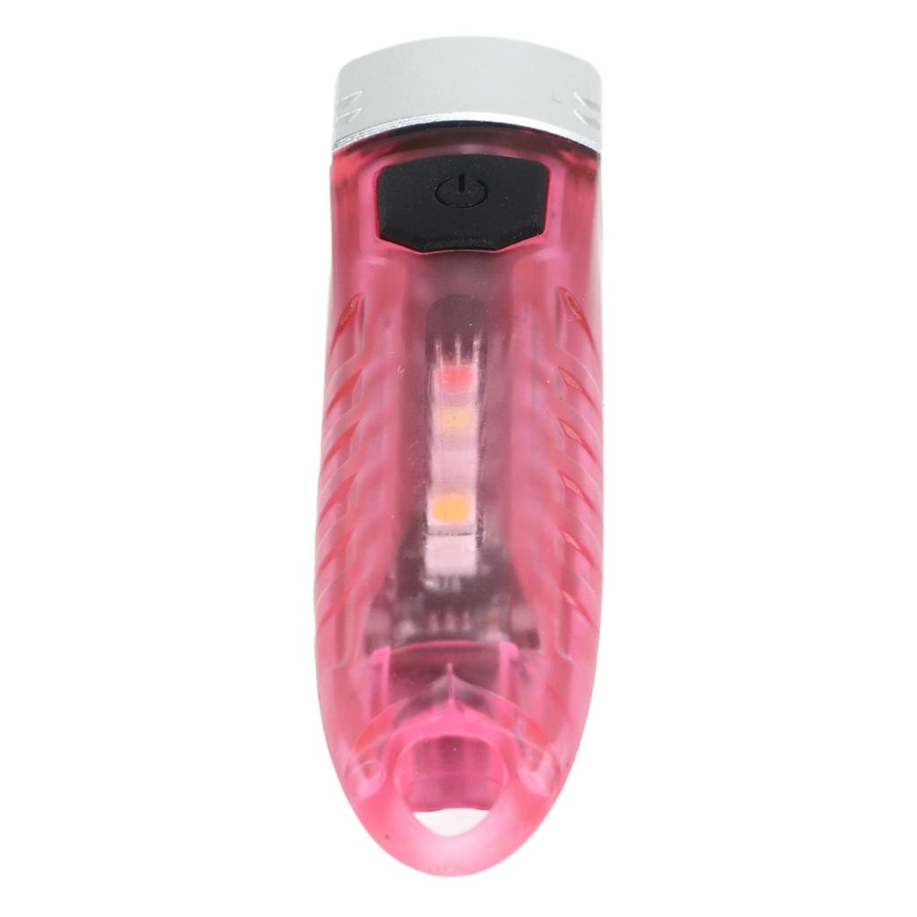 Portable Mini Keychain LED Light Torch Rechargeable IPX6 Type C Small Outdoor Keyring Flashlight 400LM Transparent Pink