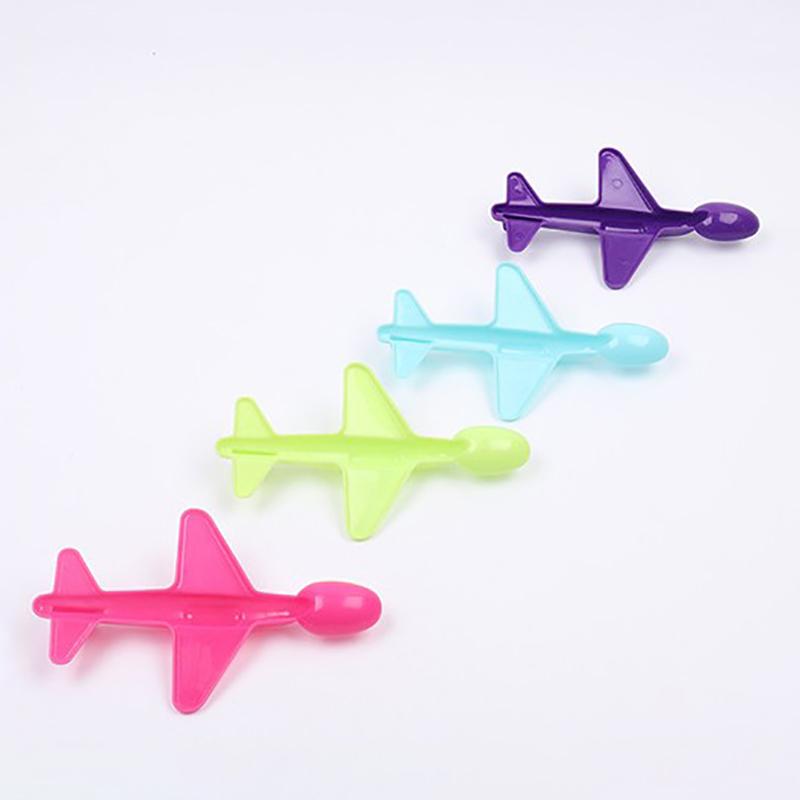 Mode Baby Trainingslöffel Flugzeugform Leicht zu Greifen Bequeme Hand Kinder Langer Griff Suppenlöffel Geschirr