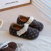 Mädchen Lederschuhe 2025 Herbst neue gepunktete Baby Prinzessin Schuhe weiche Sohle leicht Klettverschluss kleines Mädchen Lederschuhe Tide
