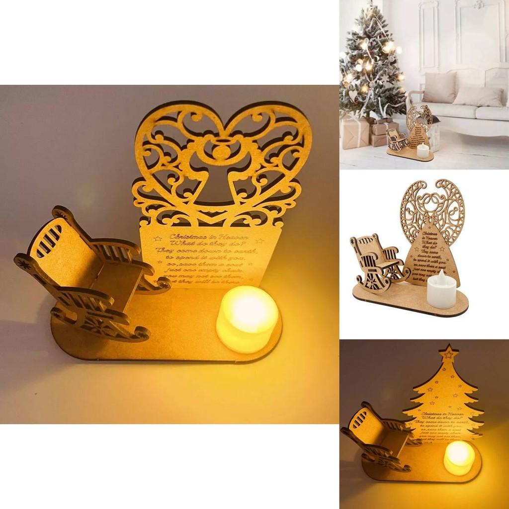 Charmiga Handgjorda Träjuldekorationer Med Ängel- Och Trädmotiv För Festlig Heminredning