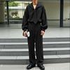 INCERUN Oversized Men Sets Tie Up Long Sleeve Shirts Long Pants Casual Two Pieces Outfits