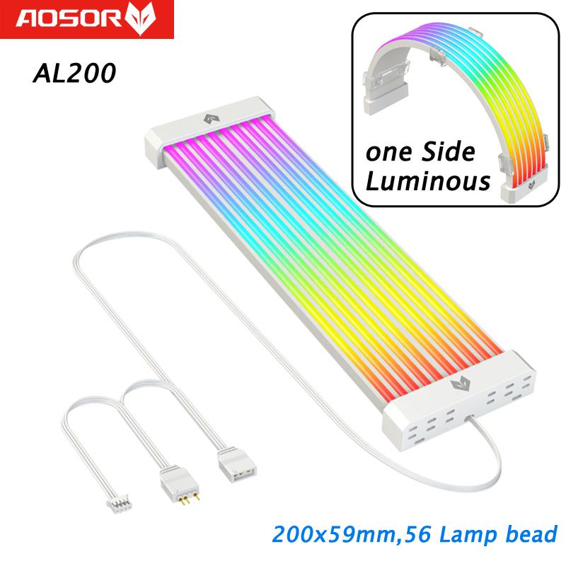COOLMOON AOSOR ARGB  LED Light Strip for 24PIN Motherboard Power Extension Cable Aura Sync Flexible LED Strip Light DIY Kit