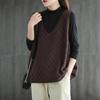 Women's Artistic Retro Hollow-Out Crocheted Vest Plus-Size Loose Knitted Vest Versatile Outer-Wear Coat for Spring and Autumn