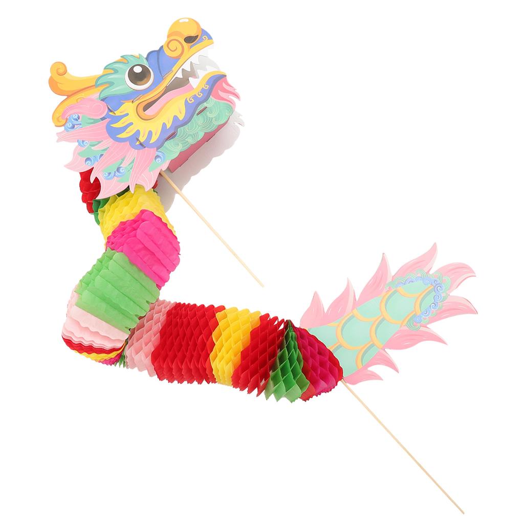Paper Dragon Garland Chinese Style Party Hand Holding Decor Bright Color New Year Photo Prop Dragon Decorations Festival