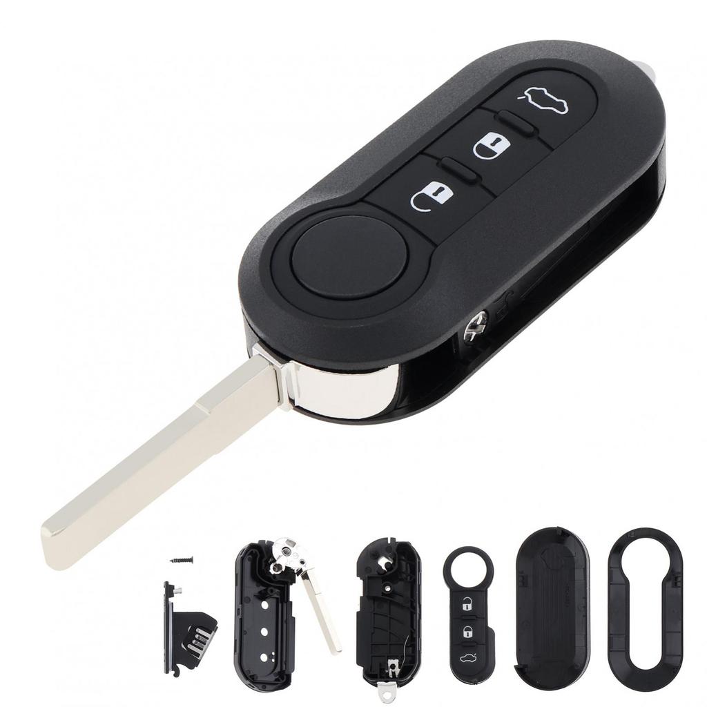 3 Buttons Car Key Remote Control Folding Housing Replacement Key Shell Case Fit for Fiat 500 Panda Punto Bravo