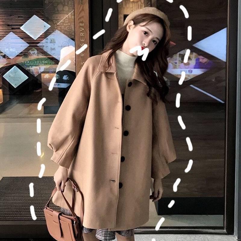Women's Mid-Length Woolen Shirt Jacket - Autumn/Winter Korean Style, Loose Fit, Petite Versatile Coat