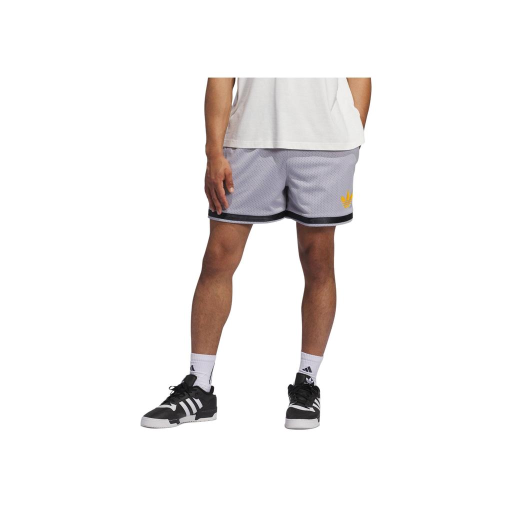 Adidas Logo Striped Print Lace-Up Plain Knit Sports Shorts Unisex Shorts Honor-Gray IY7386