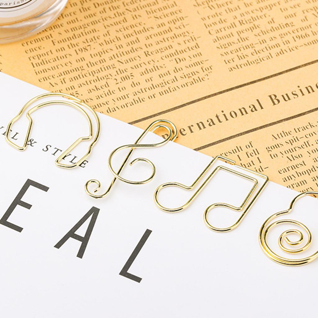 50Pcs Mini Paper Clips Music Note Shaped Paper Clip for Home Office Note Paper Clips Stationary Clips File Folders Clamp