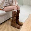 French Retro British Style Maillard Western Cowboy Boots Women's 2025 Autumn New Big Northwest Travel High Boots