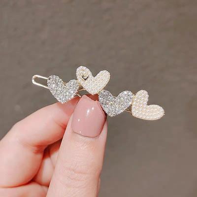 Lindos grampos de cabelo em forma de coração, grampos de cabelo em forma de coração, ornamentos de franjas, acessórios para cabelo femininos