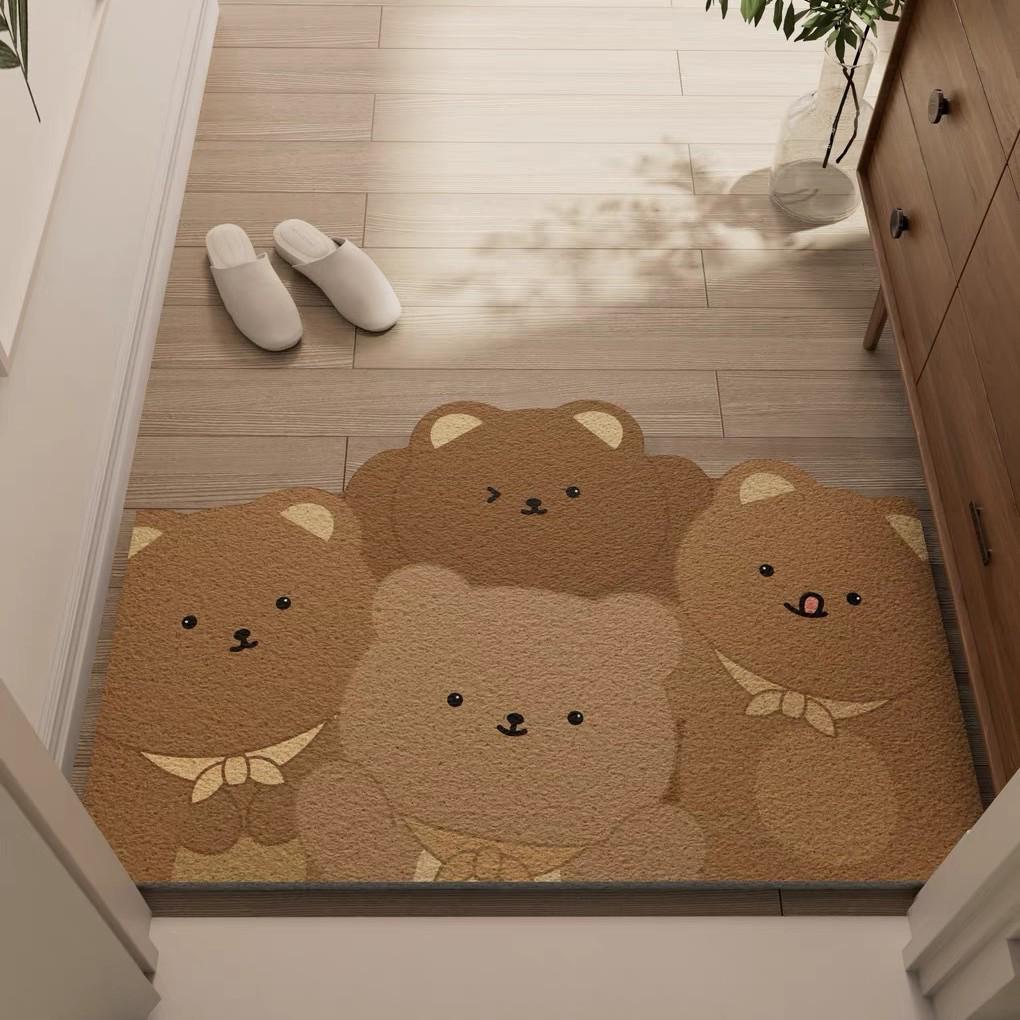 Cartoon Style Wear-Resistant Entrance Door Mat - Easy To Clean Silk Loop for Scraping Mud and Wiping Shoes.