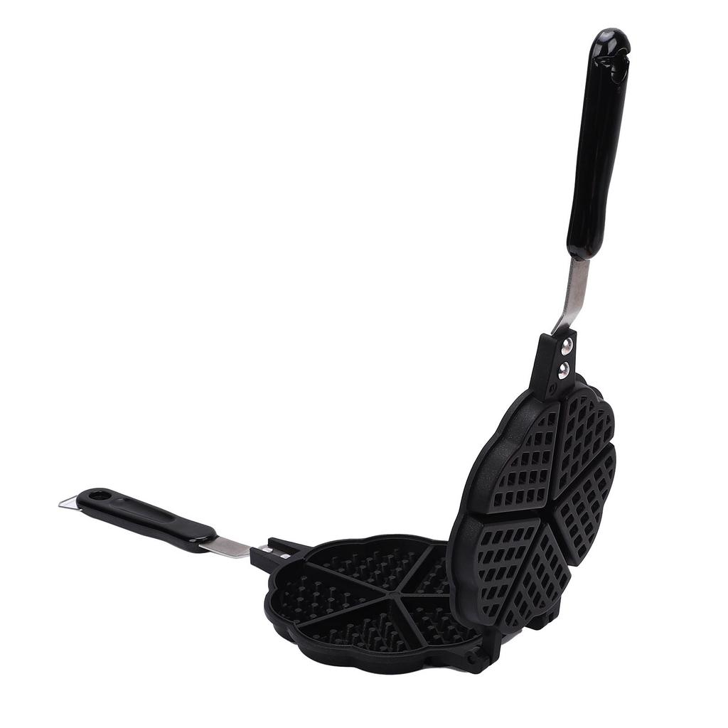 Waffle Maker Pan Make 5 Mini Heart Shaped Waffles Small Kitchen Stovetop Waffle Baking Pan for Family Breakfast