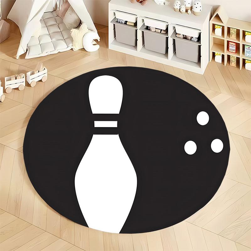 Free shipping Bowling Theme Round Rug for Game Rooms round carpet for home sofa bedroom,gift