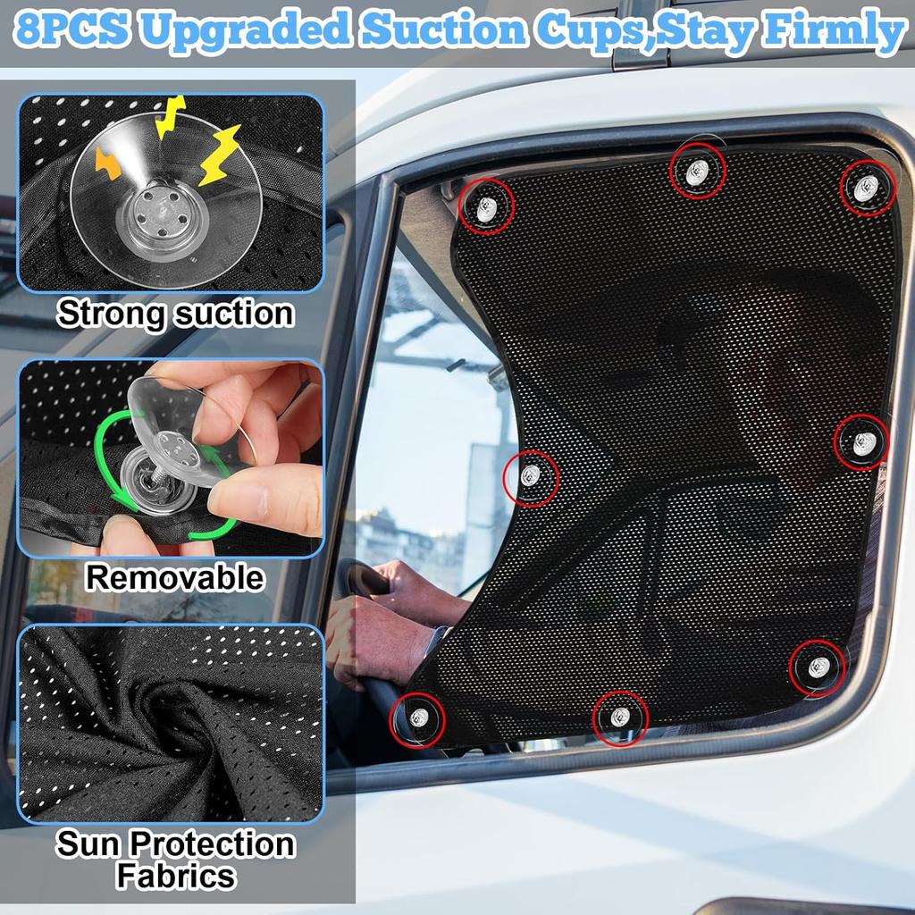 2PCS Side Window Sunshades For Semi-Truck,23.6X21.6Inch Car Side Window Shade RV Semi Truck Accessories