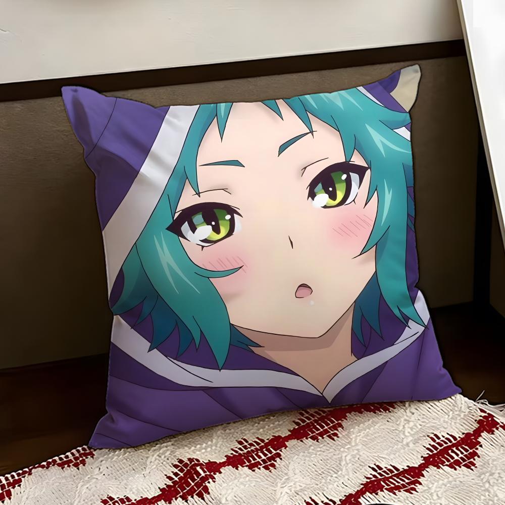 Anime YYuragisou No Yuunasan Cushion Cover Reversible Soft Durable Pillow Cover Home  Car MultiScene Use for Daily Comfort