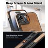Classy Design Luxury Leather Phone Case for iPhone 15 Non-Slip Grip Full Body Ultra Slim Protective Case (2023,6.1”) (Brown)
