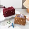 Women'S Cute Bow Quilted Makeup Bag Case Portable Travel Brush Wash Toiletry Bag For Women Cosmetic Organizer Pouch