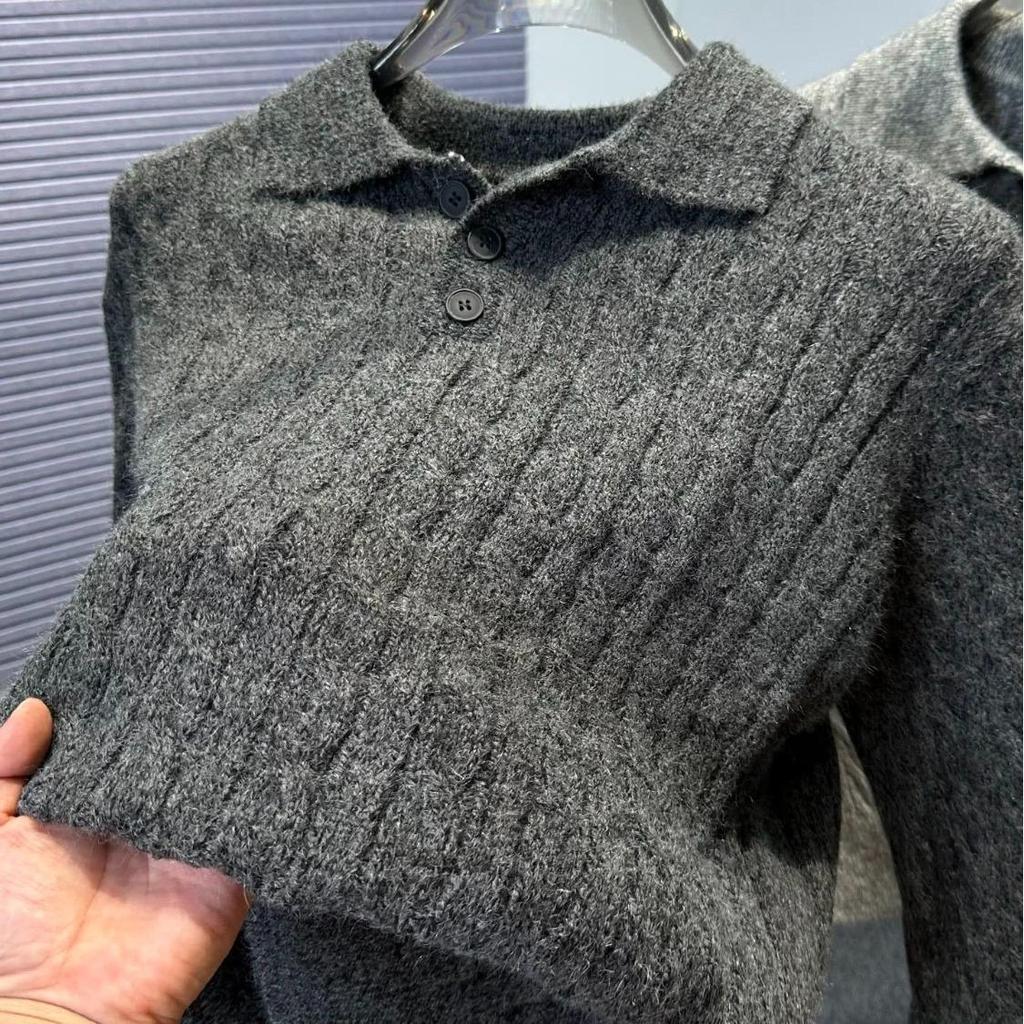 Men's Trendy Korean Cable Knit Collared Polo Sweater – Versatile Autumn/Winter Fashion