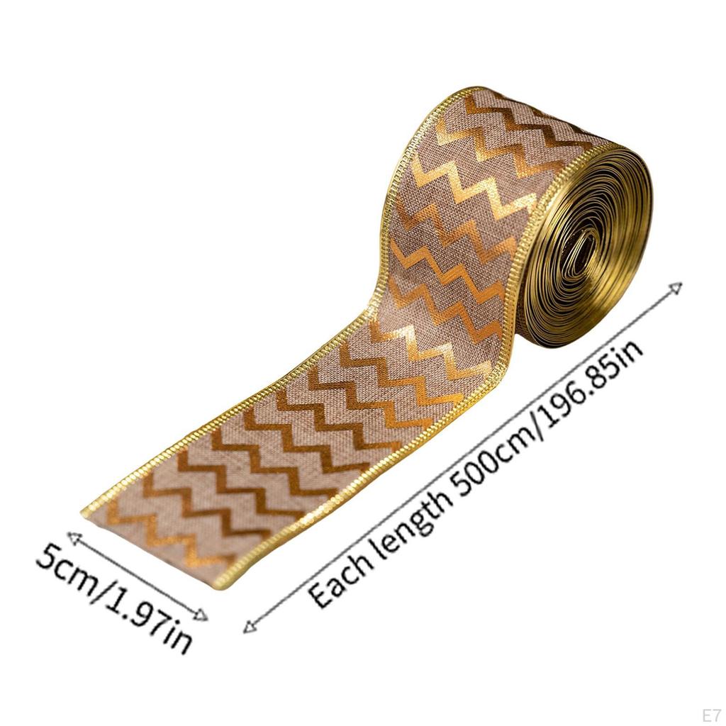 5cm Wide Christmas Decorative Ribbon, Ideal for Decorating A Tree, Greeting Cards Or Garland.